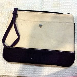 Medium Solid Canvas Zipper Pouch Wristlet